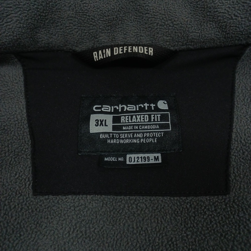 Carhartt Jacket Mens 3XL Black Rain Defender Workwear Relaxed Fit Heavyweight - Picture 7 of 11